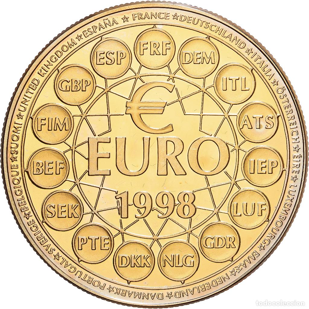 Medallas hist&oacute;ricas: [#1216260] Francia, medalla, Europe, 20 Euro Essai, 1998, Bronce dorado, SC+