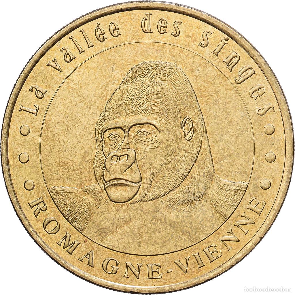 Medallas hist&oacute;ricas: [#1216273] Francia, zeton, 86/ Vall&eacute;e des Singes - Gorille - Romagne, 2001, Aluminio y
