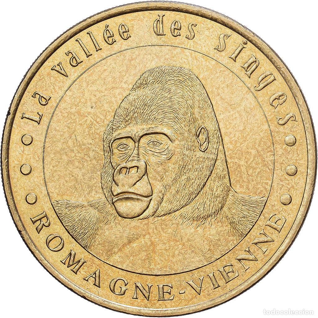 Medallas hist&oacute;ricas: [#1216274] Francia, zeton, 86/ Vall&eacute;e des Singes - Gorille - Romagne, 2001, Aluminio y