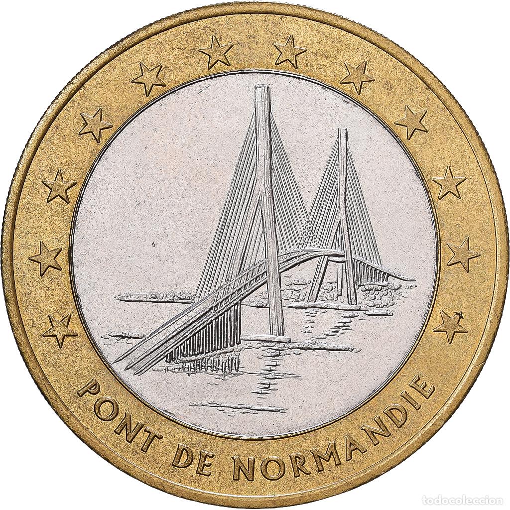 Medallas hist&oacute;ricas: [#1216282] Francia, medalla, 10 Euro, Ville du Havre, Pont de Normandie, 1996, Bimet&aacute;lico