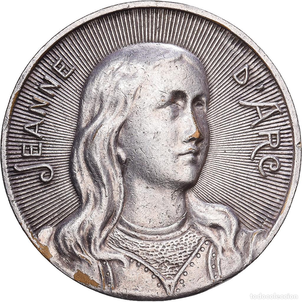 Medallas hist&oacute;ricas: [#1216294] Francia, medalla, Jeanne d'Arc, Bronce plateado, MBC