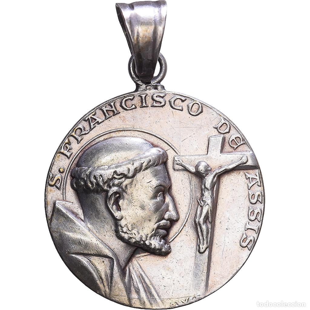Medallas hist&oacute;ricas: [#1216295] Francia, medalla, Saint Fran&ccedil;ois d'Assise, Bronce plateado, MBC