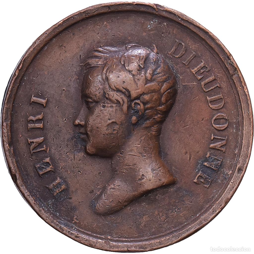 Medallas hist&oacute;ricas: [#1216325] Francia, medalla, Henri Dieudonn&eacute; V d'Artois, Propagande Royaliste, Cobre, MBC