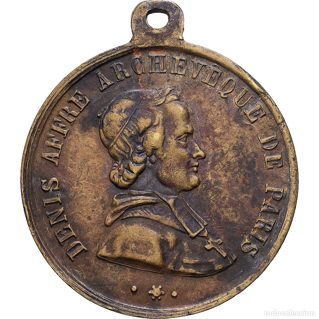 Medallas hist&oacute;ricas: [#1216338] Francia, medalla, IIe R&eacute;publique, Mort de Denis Affre, Archev&ecirc;que de Paris