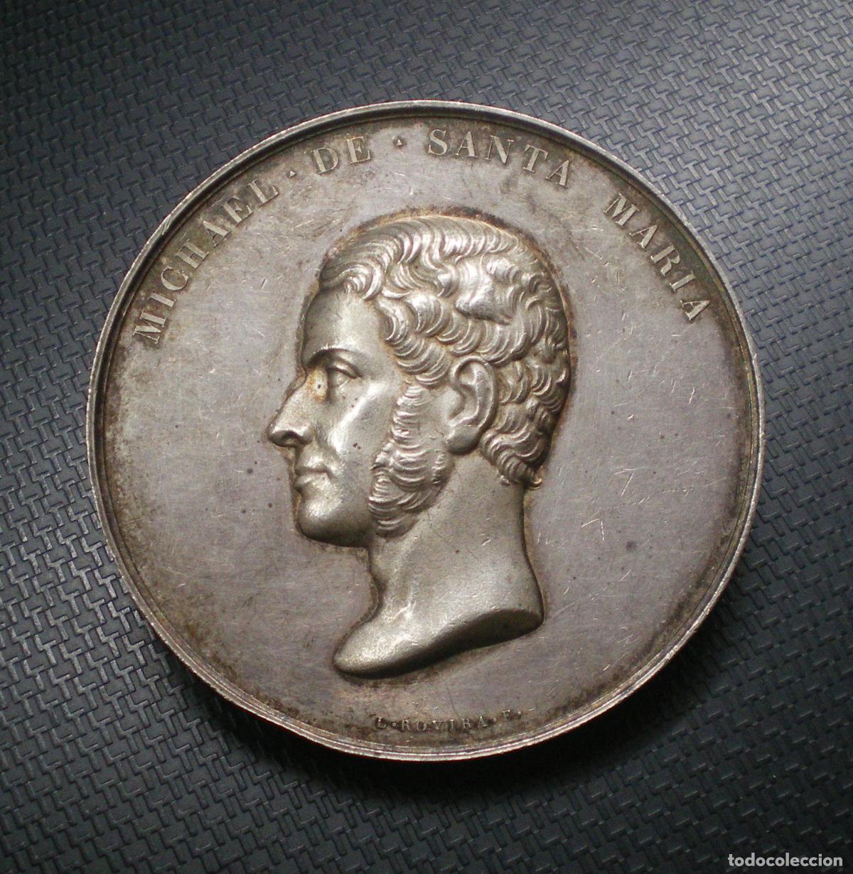 Medallas hist&oacute;ricas: ESPA&Ntilde;A - MEXICO - MIGUEL SANTA MARIA - 1836 - MEDALLA de PLATA - GRAN TAMA&Ntilde;O - MUY RARA