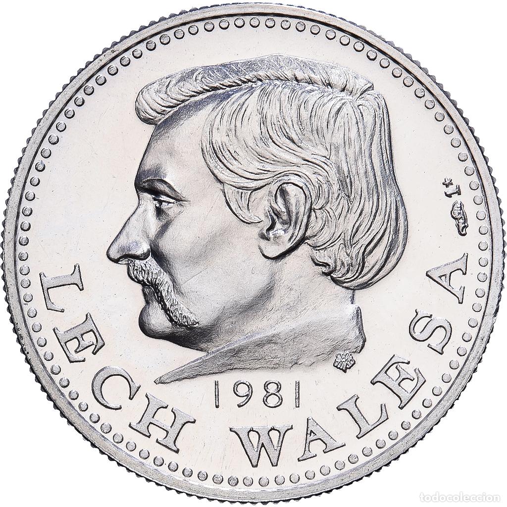 Medallas hist&oacute;ricas: [#1216471] Francia, medalla, Lech Walesa, Prix Nobel de la Paix de 1983, 1981, Plata, SC