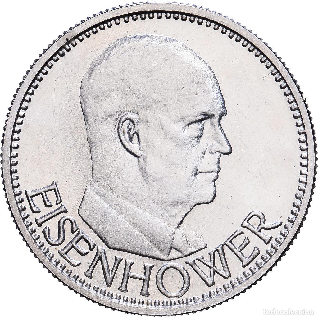 Medallas hist&oacute;ricas: [#1216473] Francia, medalla, General Dwight D. Eisenhower, 1984, Plata, SC