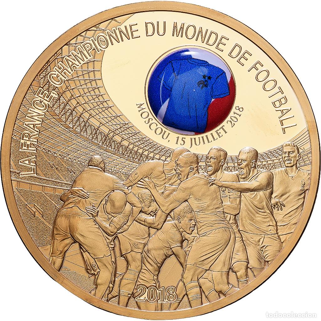 Medallas hist&oacute;ricas: [#1216478] Francia, medalla, La France Championne du Monde de Football, Moscou, 2018