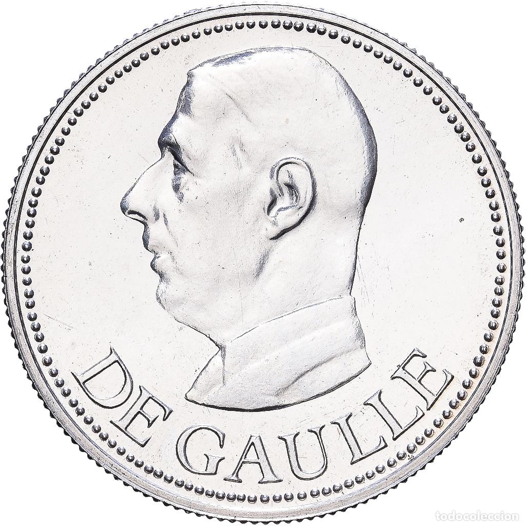 Medallas hist&oacute;ricas: [#1216474] Francia, medalla, G&eacute;n&eacute;ral De Gaulle, 1984, Plata, SC