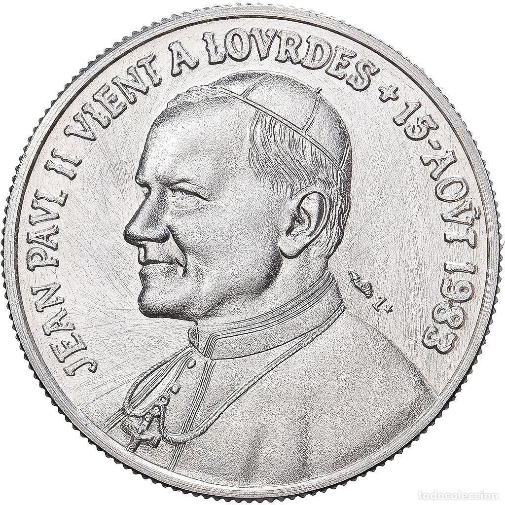 Medallas hist&oacute;ricas: [#1216475] Francia, medalla, Jean-Paul II &agrave; Lourdes, 1983, Plata, SC