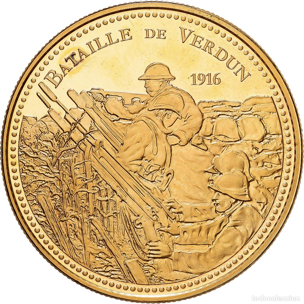 Medallas hist&oacute;ricas: [#1216479] Francia, medalla, Premi&egrave;re Guerre Mondiale, Bataille de Verdun, Copper Gilt, SC