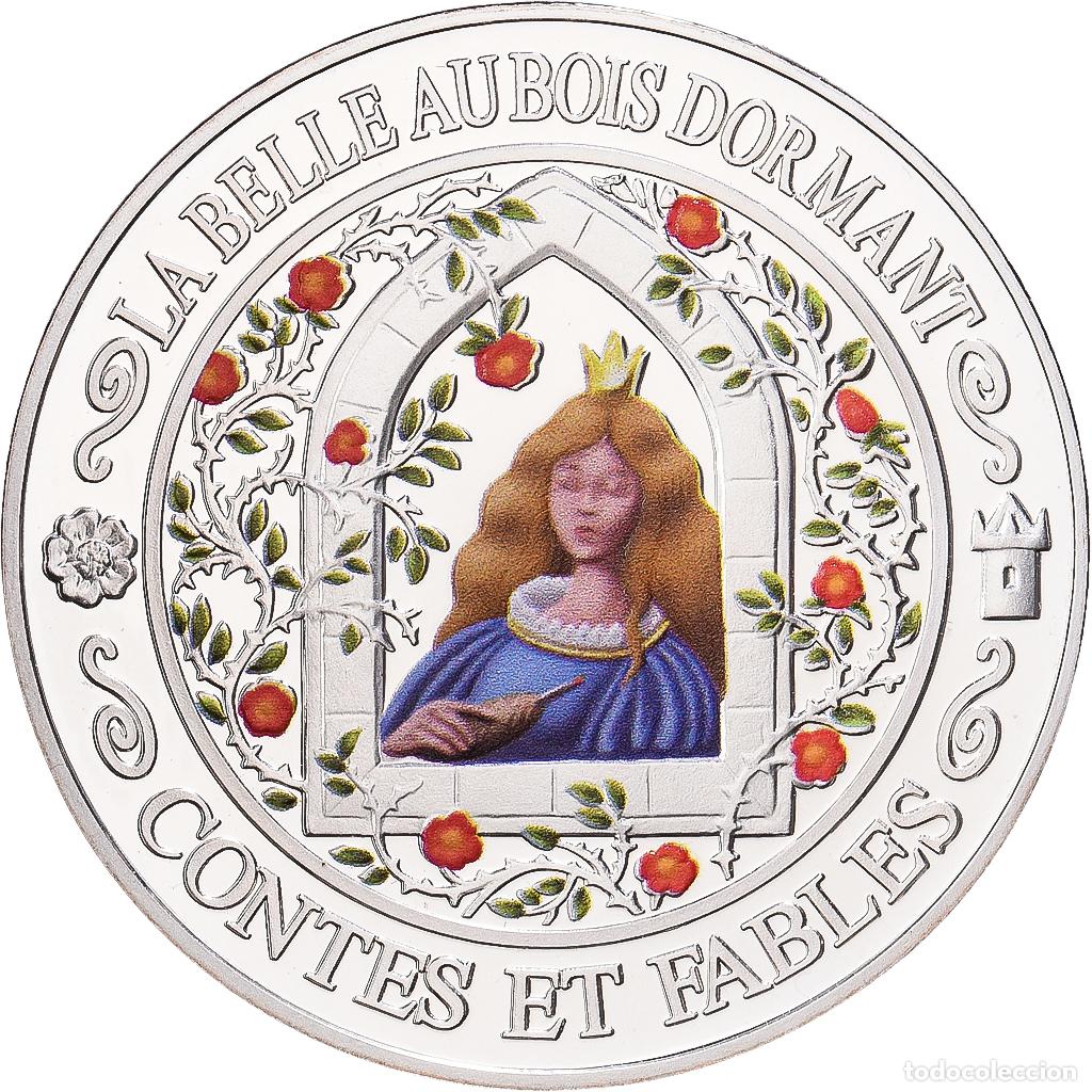Medallas hist&oacute;ricas: [#1216558] Francia, medalla, Contes et Fables, La Belle au Bois Dormant, Plata, FDC