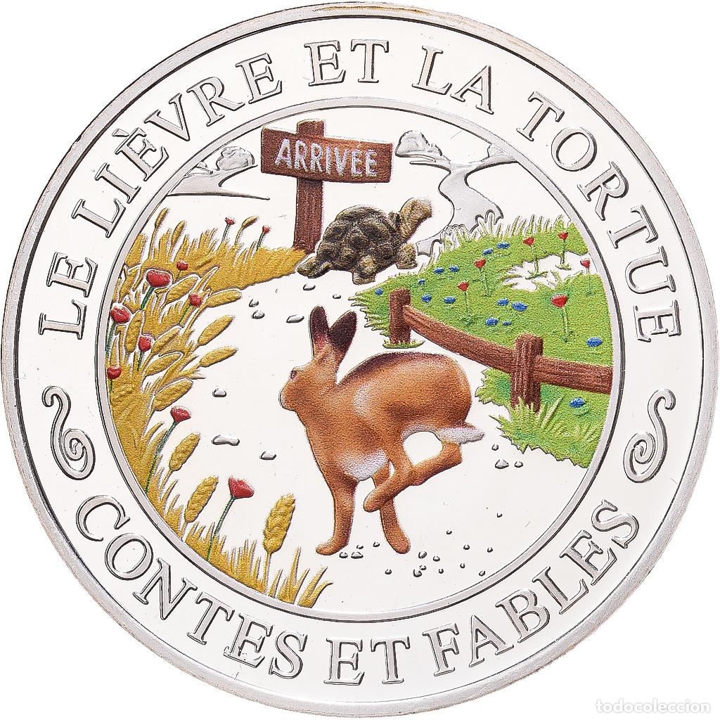Medallas hist&oacute;ricas: [#1216555] Francia, medalla, Contes et Fables, Le Li&egrave;vre et la Tortue, Plata, FDC