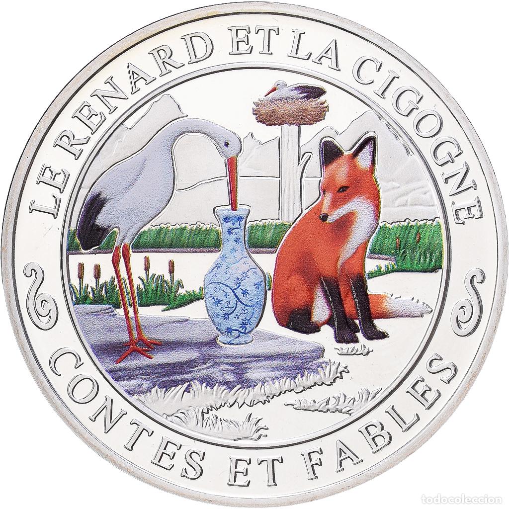 Medallas hist&oacute;ricas: [#1216563] Francia, medalla, Contes et Fables, Le Renard et la Cigogne, Plata, FDC
