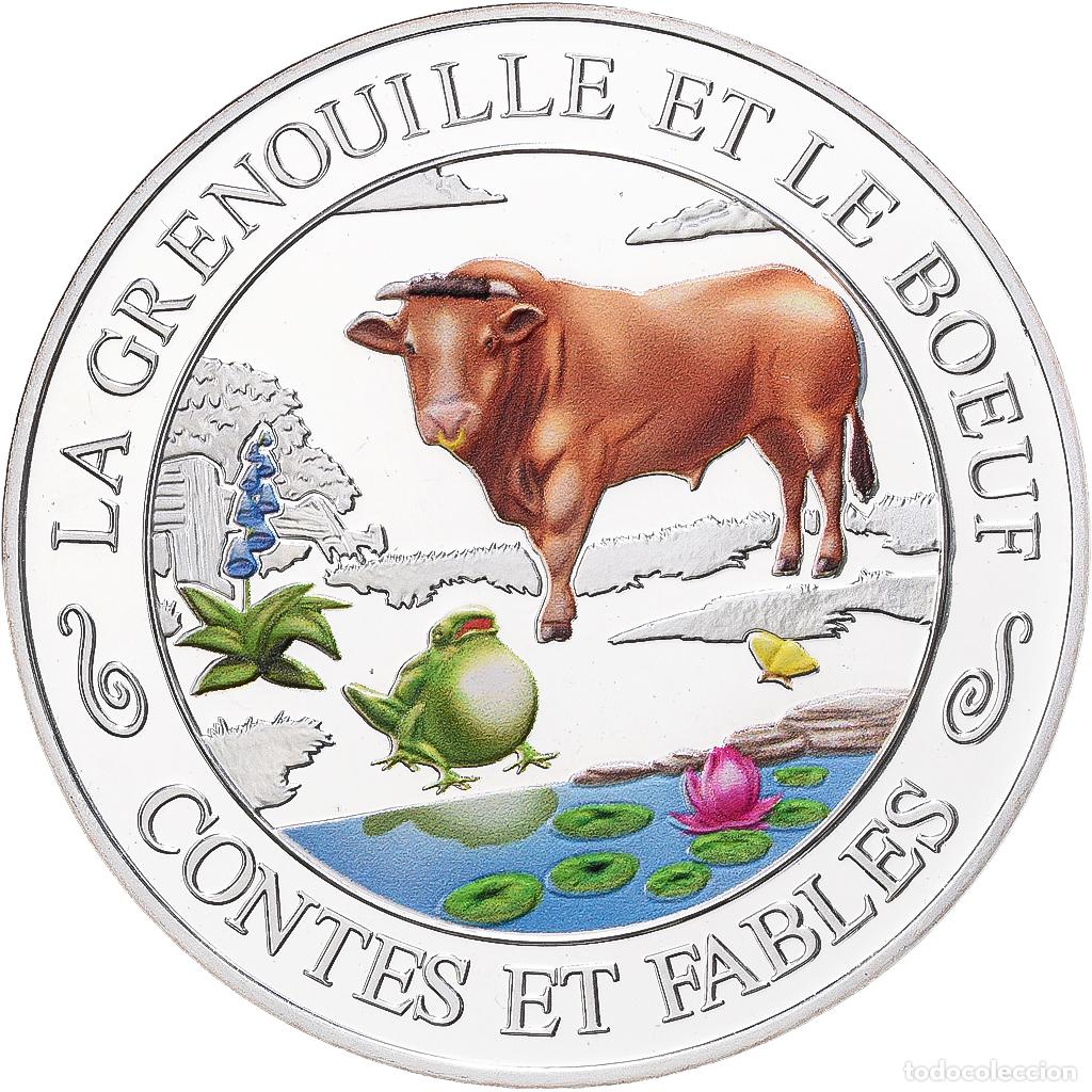 Medallas hist&oacute;ricas: [#1216567] Francia, medalla, Contes et Fables, La Grenouille et le Boeuf, Plata, FDC