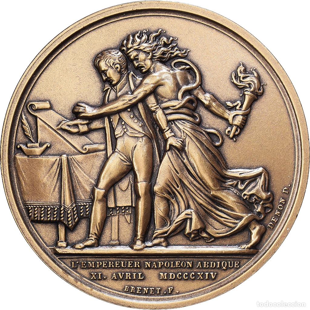 Medallas hist&oacute;ricas: [#1216639] Francia, medalla, L'Empereur Napol&eacute;on Abdique, Bronce, Denon, Restrike, SC