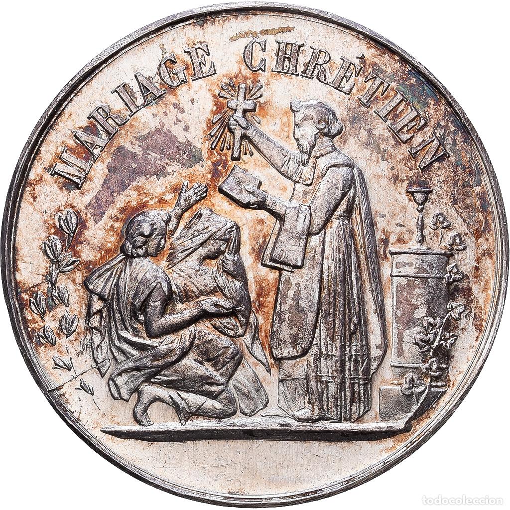 Medallas hist&oacute;ricas: [#1216665] Francia, medalla, Religion, Mariage Chr&eacute;tien, Plata, EBC