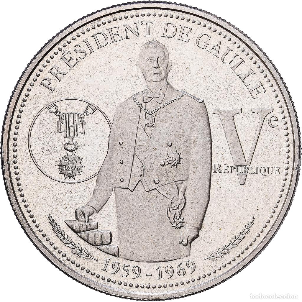 Medallas hist&oacute;ricas: [#1216674] Francia, medalla, V&egrave;me R&eacute;publique, Charles De Gaulle, Cobre - n&iacute;quel, EBC