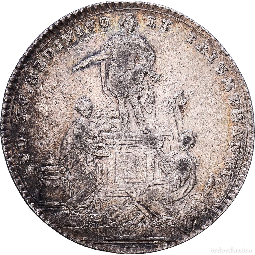 Medallas hist&oacute;ricas: [#1216679] Francia, zeton, Louis XV, &Eacute;tats de Bretagne, Rennes, 1754, Plata, MBC