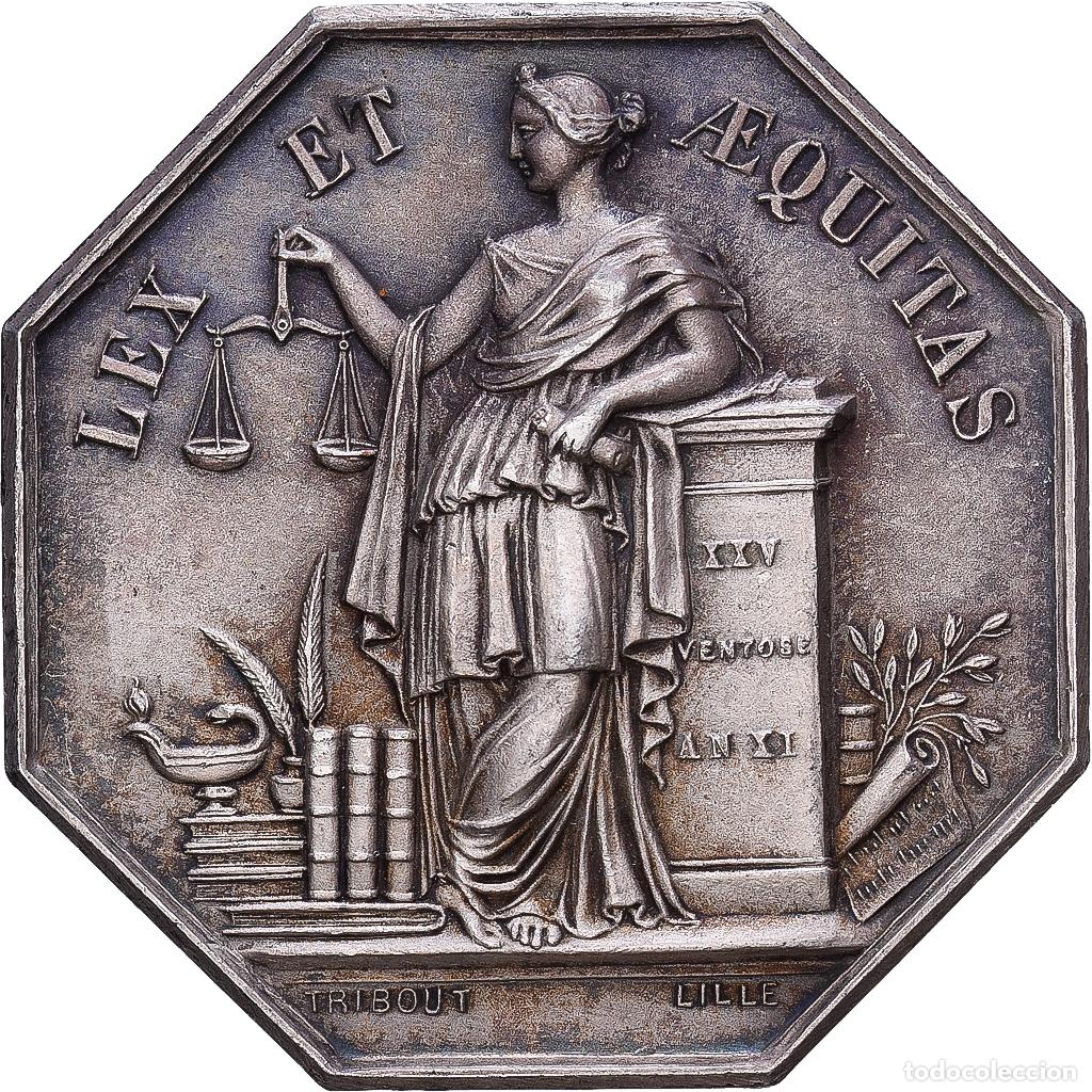 Medallas hist&oacute;ricas: [#1215547] Francia, zeton, Notaires de l'Arrondissement de Douai, Plata, Tribout, MBC+