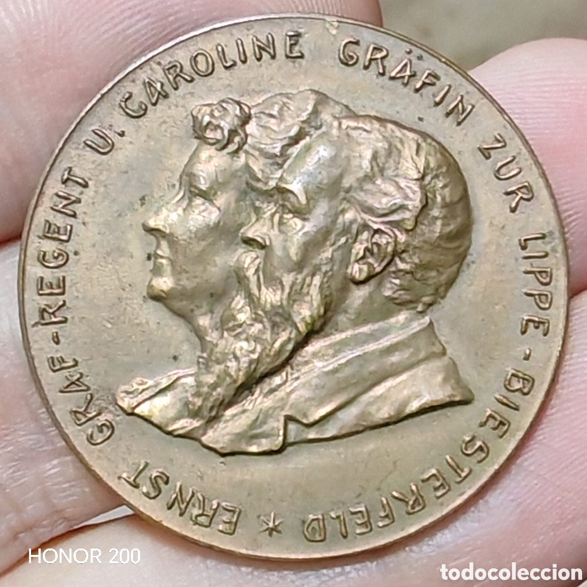 Medallas hist&oacute;ricas: Medalla 1897 - Entrada de los Condes Ernest y Caroline Lippe Biesterfeld al Castillo de Detmold -