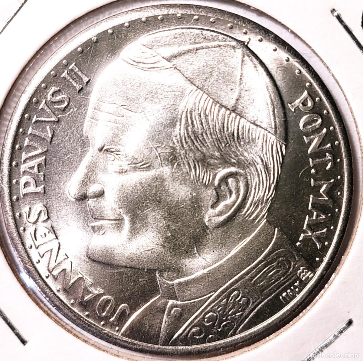 Medallas hist&oacute;ricas: ESPA&Ntilde;A - MEDALLA RECUERDO DE LA VISISTA PAPAL 1982 - JUAN PABLO II - A - 16 GR. LATON CHAPADO EN PLA