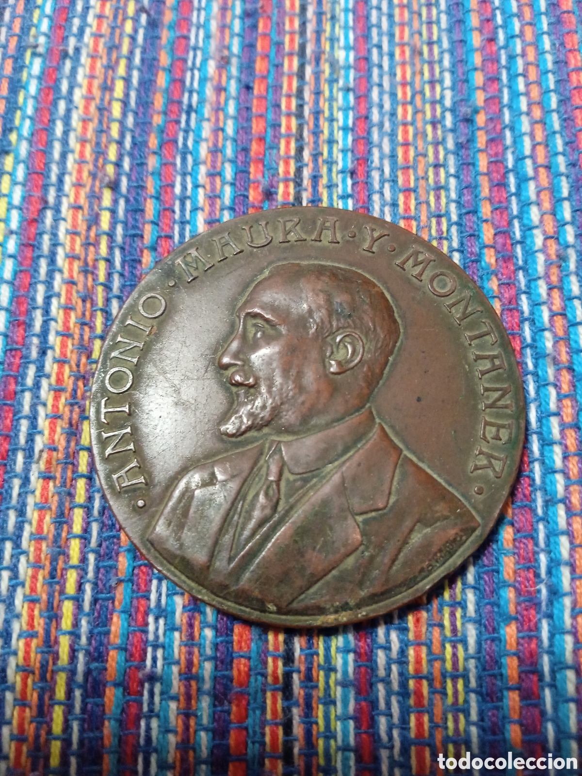 Medallas hist&oacute;ricas: 50- MEDALLA A ANTONIO MAURA Y MONTANER 29 ABRIL 1917 Presidente del Gobierno 40 MM. ALFONSO XIII.