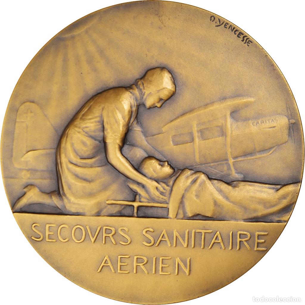 Medallas hist&oacute;ricas: [#649] Francia, medalla, Secours Sanitaire A&eacute;rien, Ville de Dijon, Aviation, Ovide