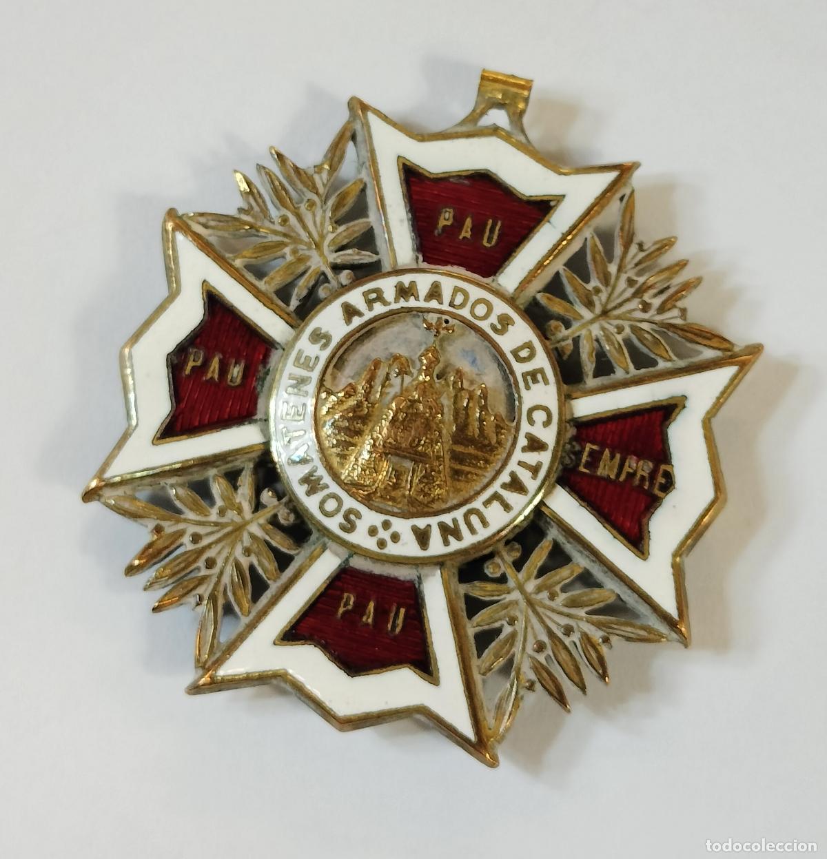 Medallas hist&oacute;ricas: ANTIGUA MEDALLA DE LOS SOMATENES DE CATALU&Ntilde;A. METAL ESMALTADO. ESPA&Ntilde;A. C. 1930.