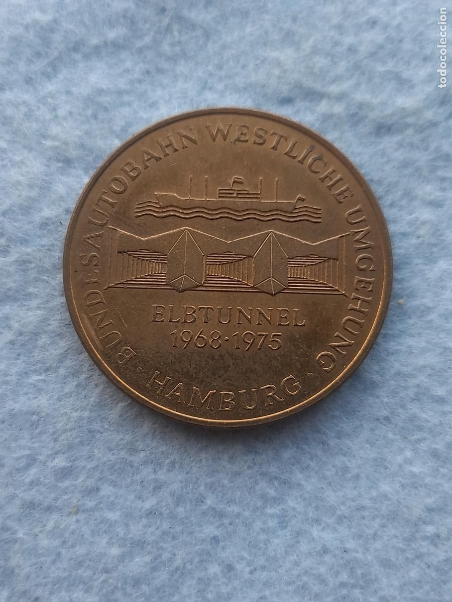 Historische Medaillen: Medalla Alemania. Autopista Federal Hamburgo.