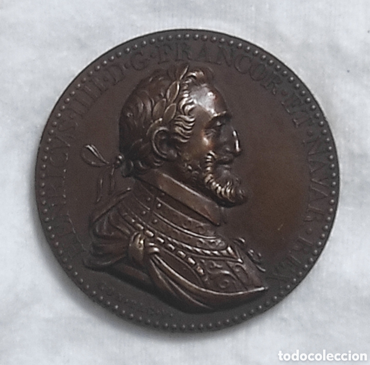 Medalhas hist&oacute;ricas: MEDALLA FRANCESA CONMEMORATIVA DE BRONCE - REY ENRIQUE IV DE FRANCIA - CASA DE LA MONEDA DE PAR&Iacute;S