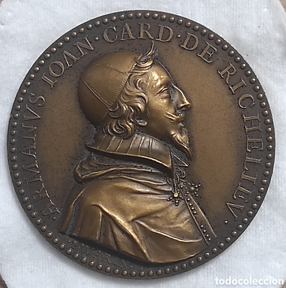 Medalhas hist&oacute;ricas: MEDALLA FRANCESA CONMEMORATIVA DE BRONCE - CARDENAL RICHELIEU - CASA DE LA MONEDA DE PAR&Iacute;S