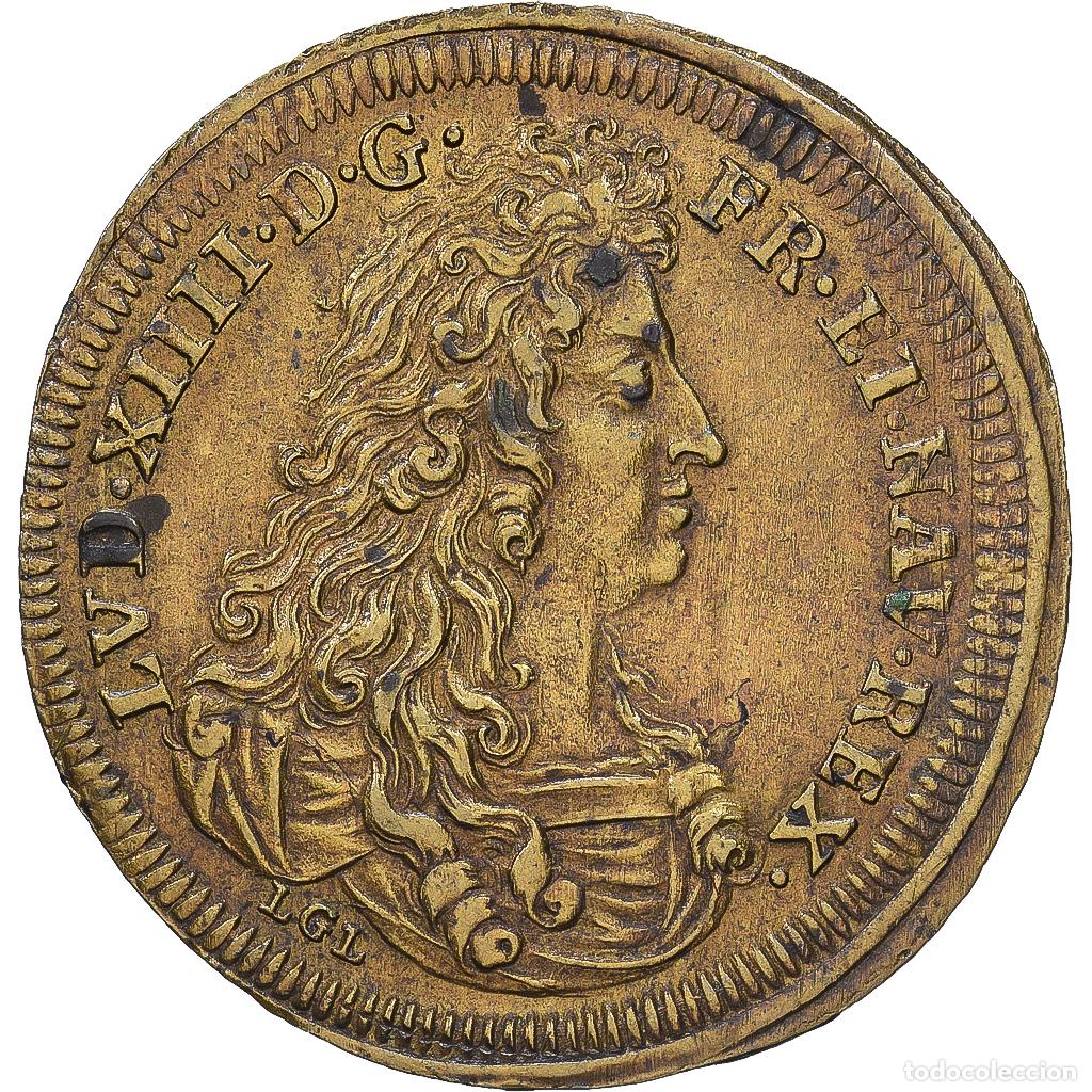 Medallas hist&oacute;ricas: [#1547580] Francia, zeton, Louis XIV, Paix de Ratisbonne, Lat&oacute;n, MBC+