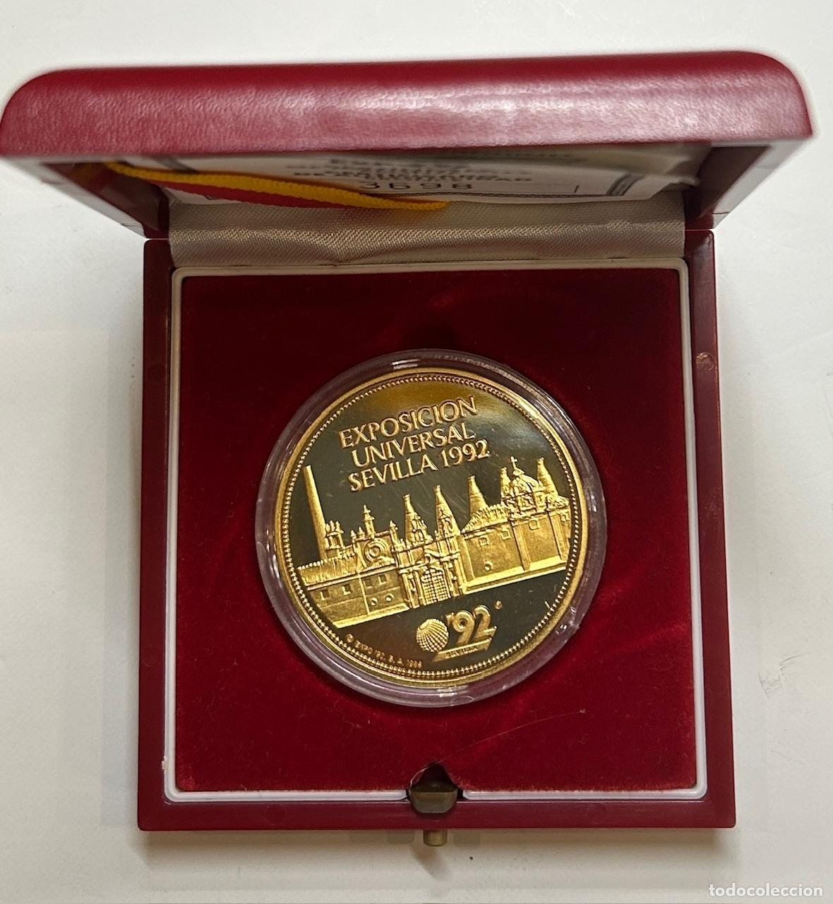 Medallas hist&oacute;ricas: CREXP760 ESTUCHE MEDALLA SEVILLA EXPO&acute;92 BRONCE 29 Gr.