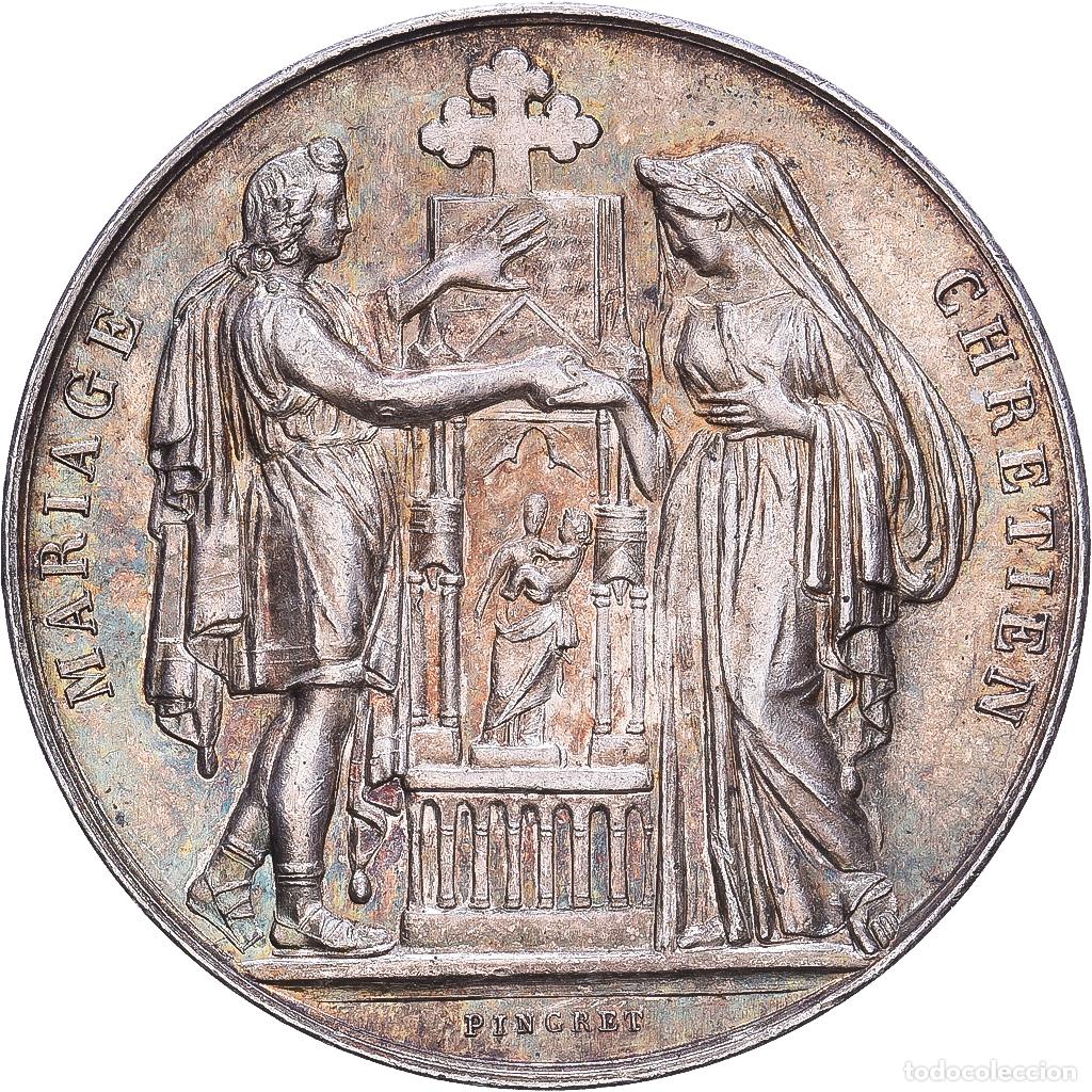 Medallas hist&oacute;ricas: [#1203475] Francia, medalla, M&eacute;daille de mariage, Plata, MBC+