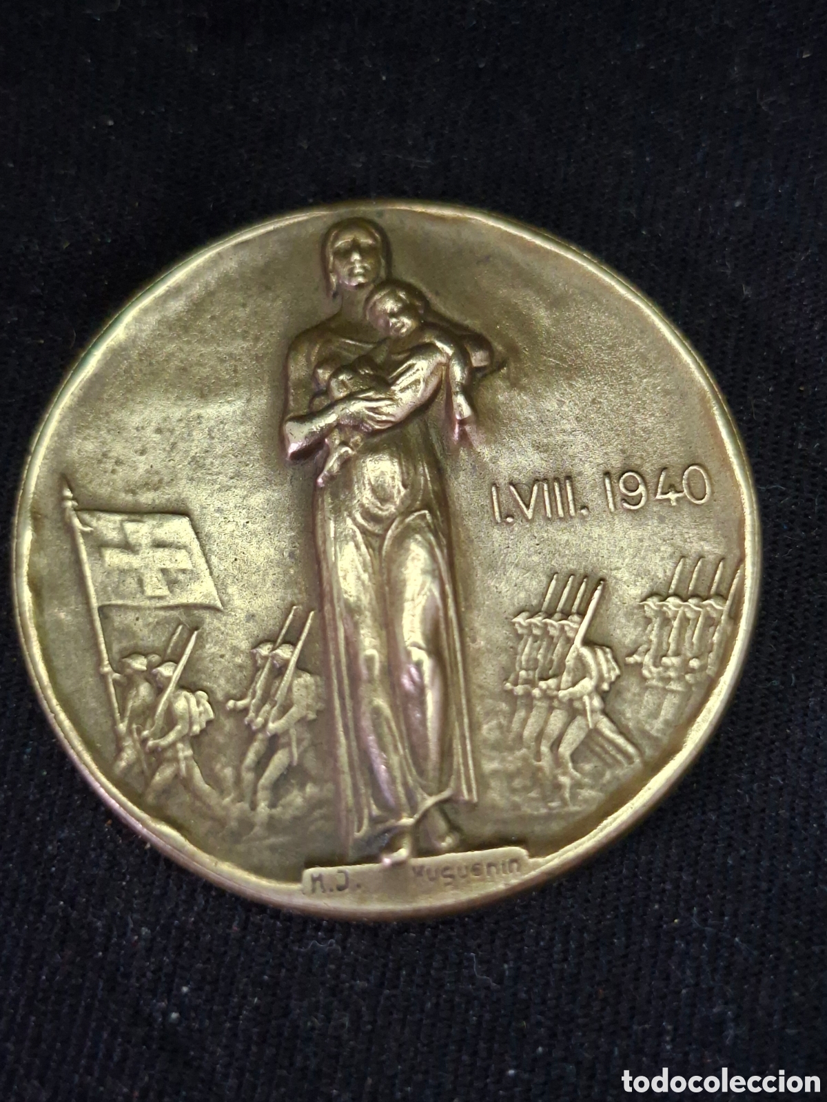 Medallas hist&oacute;ricas: insignia conmemorativa suiza de la Segunda Guerra Mundial, acu&ntilde;ada el 1 de agosto de 1940. MTC6