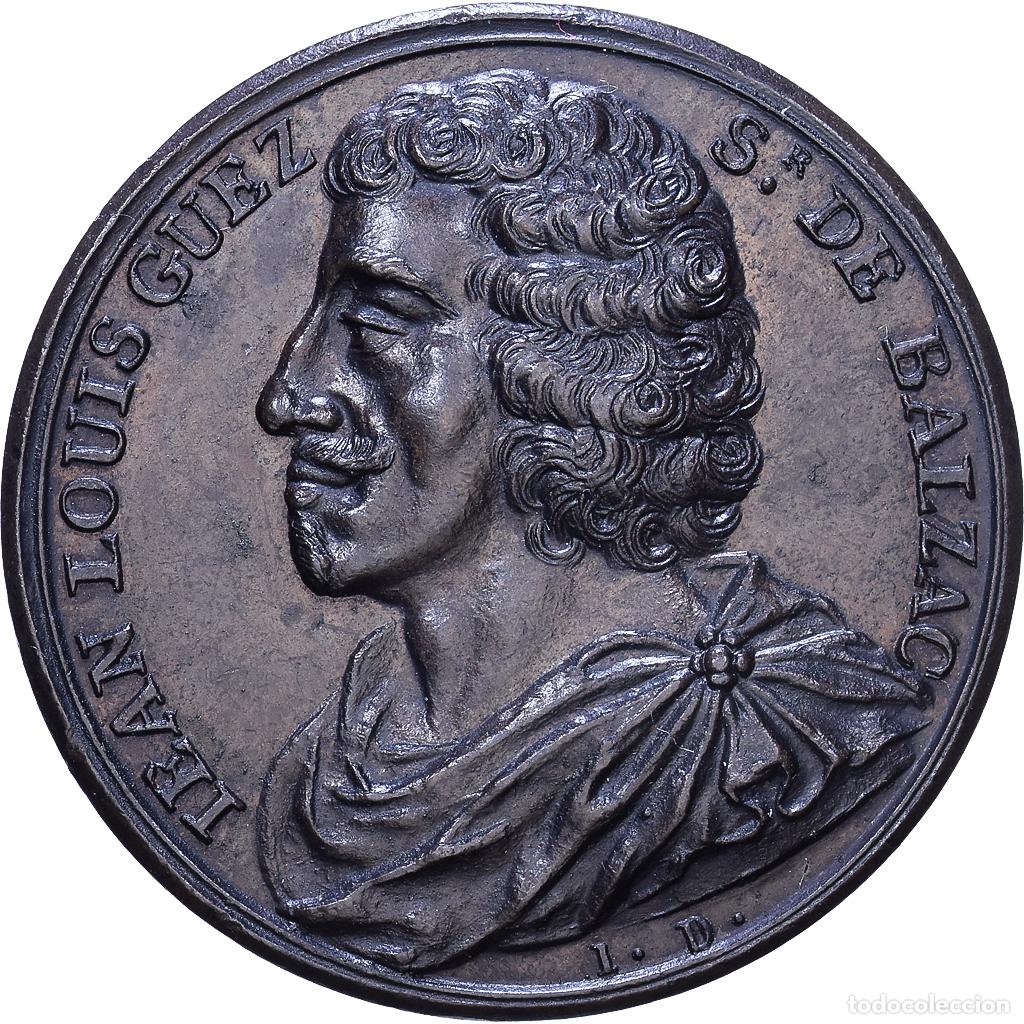 Medallas hist&oacute;ricas: [#1535093] Francia, zeton, Jean Louis GUEZ DE BALZAC, Cobre, Dassier, Les Hommes illustres