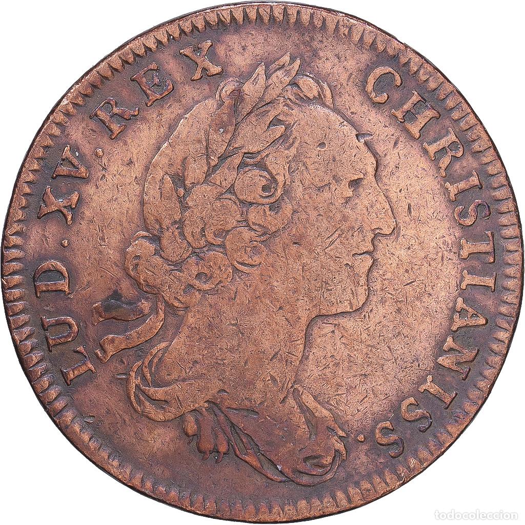 Medallas hist&oacute;ricas: [#1547875] Francia, zeton, Louis XV, Tr&eacute;sor Royal, 1752, Cobre, BC+, Feuardent:2085