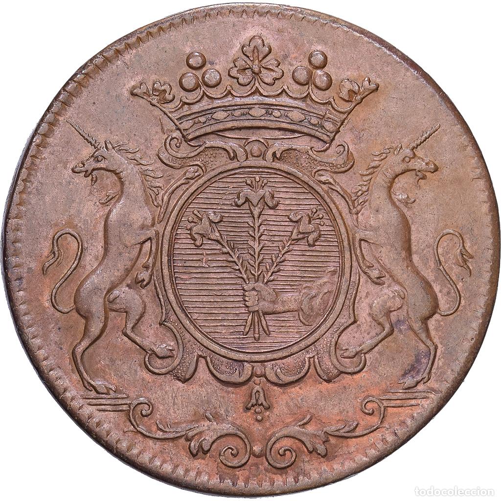 Medallas hist&oacute;ricas: [#139973] Francia, zeton, Nicolas Desmaretz, 1708, Cobre, MBC+