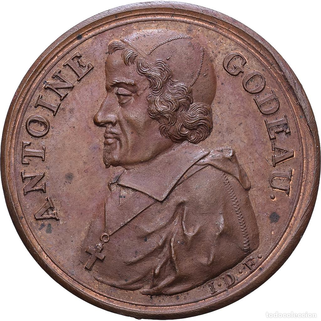 Medallas hist&oacute;ricas: [#1535100] Francia, zeton, Antoine Godeau, Ev&ecirc;que de Vence, Cobre, Dassier, Les Hommes