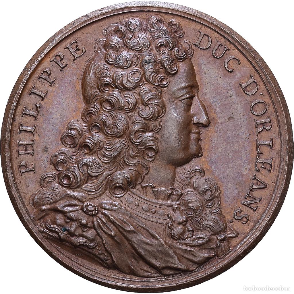 Medallas hist&oacute;ricas: [#1535110] Francia, zeton, Philippe, Duc d'Orl&eacute;ans, Cobre, Dassier, Les Hommes illustres