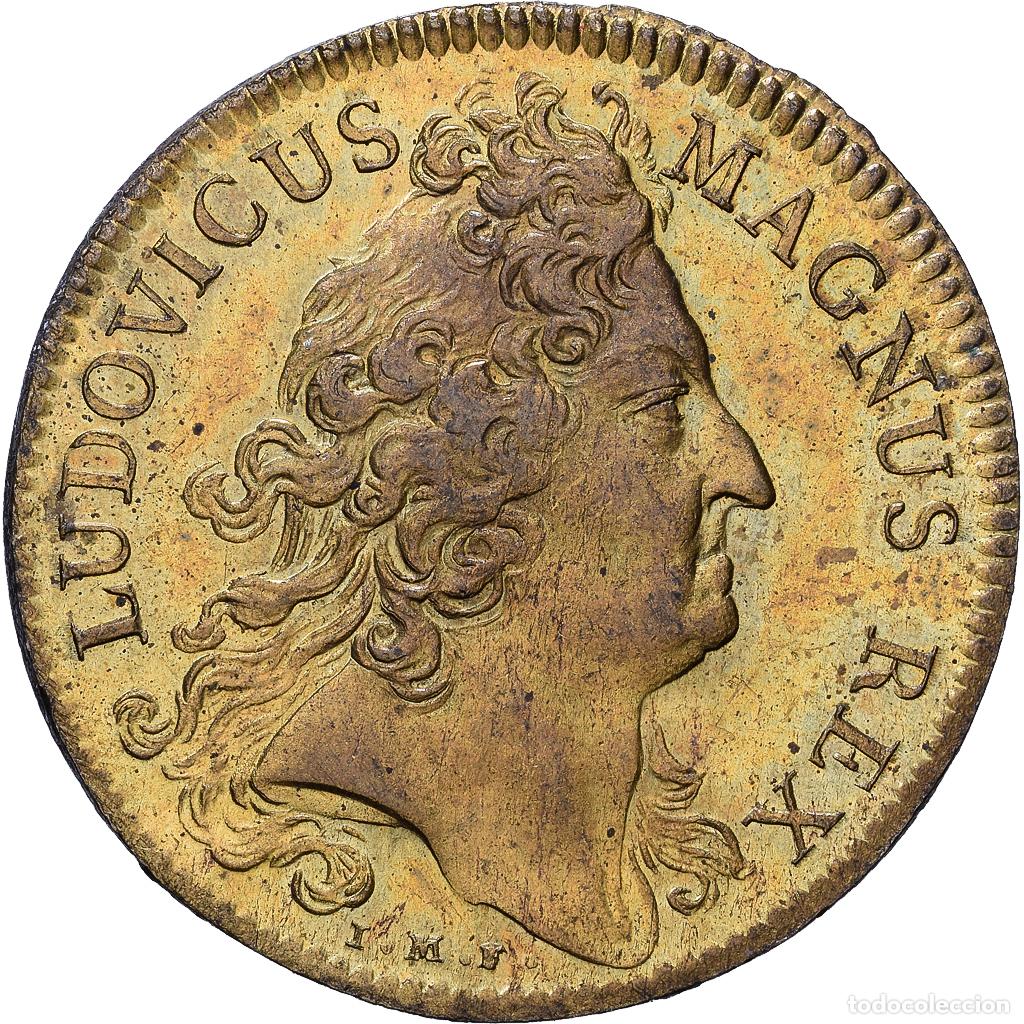Medallas hist&oacute;ricas: [#1535001] Francia, zeton, Louis XIV, Parties Casuelles, 1708, Lat&oacute;n, EBC, Feuardent:2702