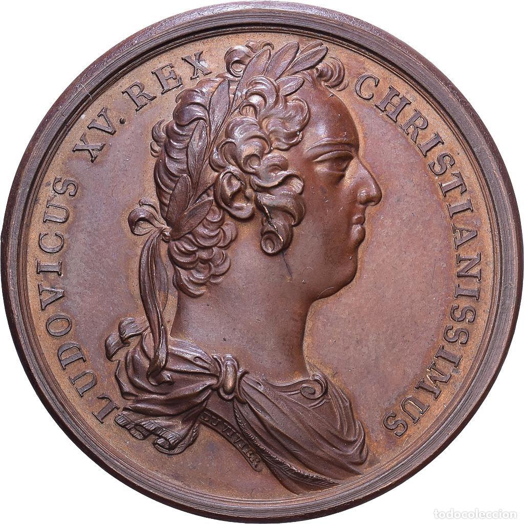 Medallas hist&oacute;ricas: [#1535026] Francia, medalla, Louis XV, Les grandes routes, 1733, Bronce, SC