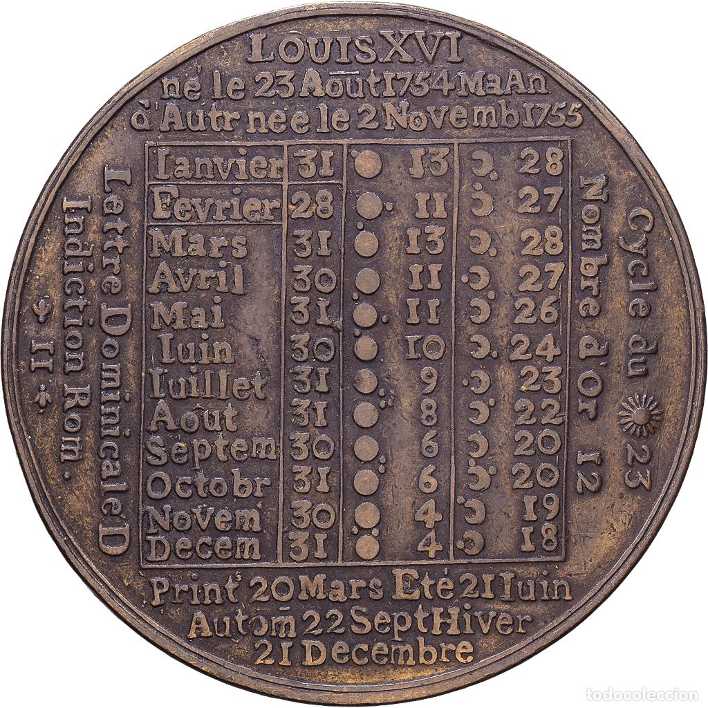Medallas hist&oacute;ricas: [#1535066] Francia, zeton, Almanach, 1778, Lat&oacute;n, BC+