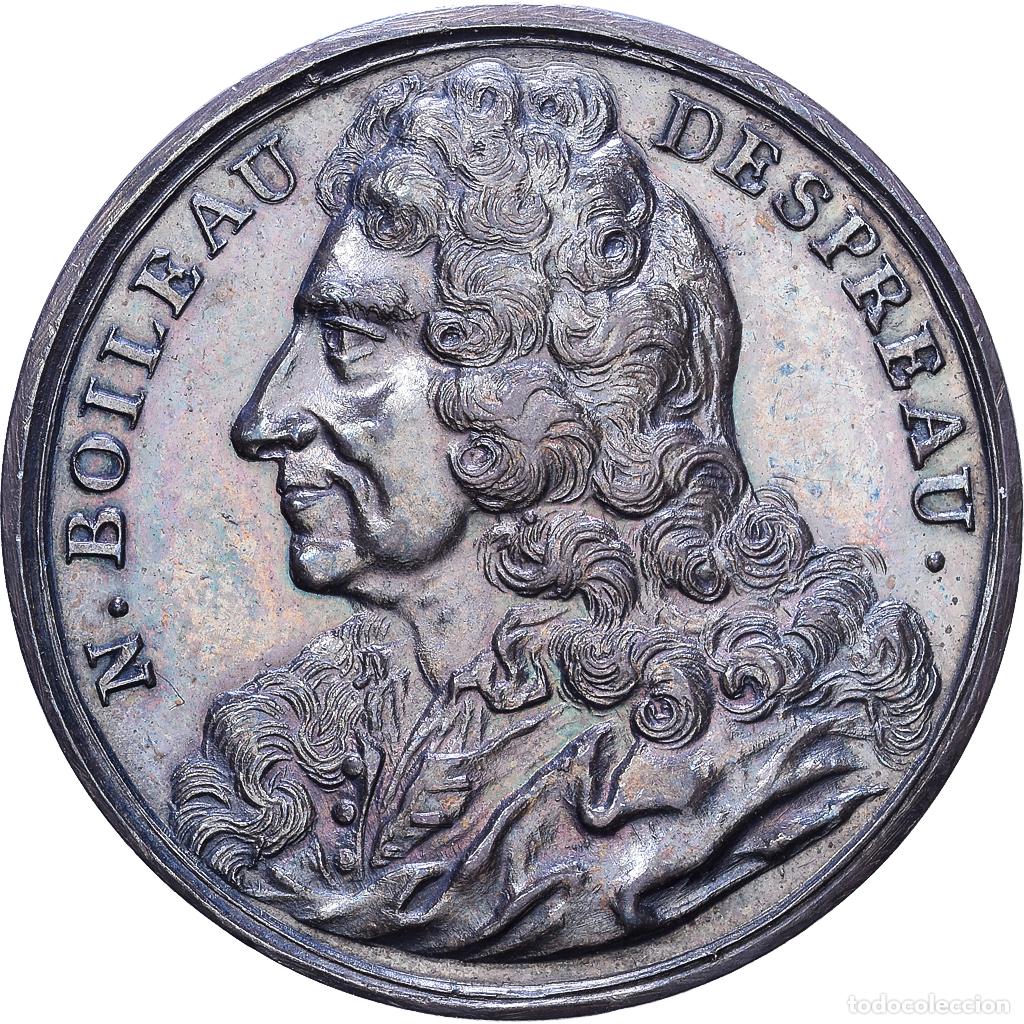Medallas hist&oacute;ricas: [#1535091] Francia, zeton, N.Boileau Despr&eacute;au, Plata, Dassier, Les Hommes illustres, EBC
