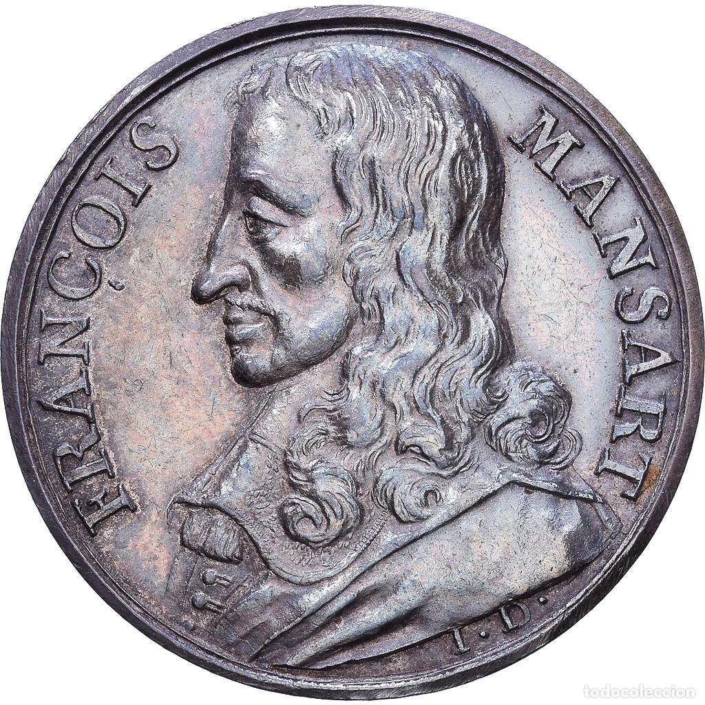 Medallas hist&oacute;ricas: [#1535085] Francia, zeton, Jules Hardouin-Mansart, Plata, Dassier, Les Hommes illustres