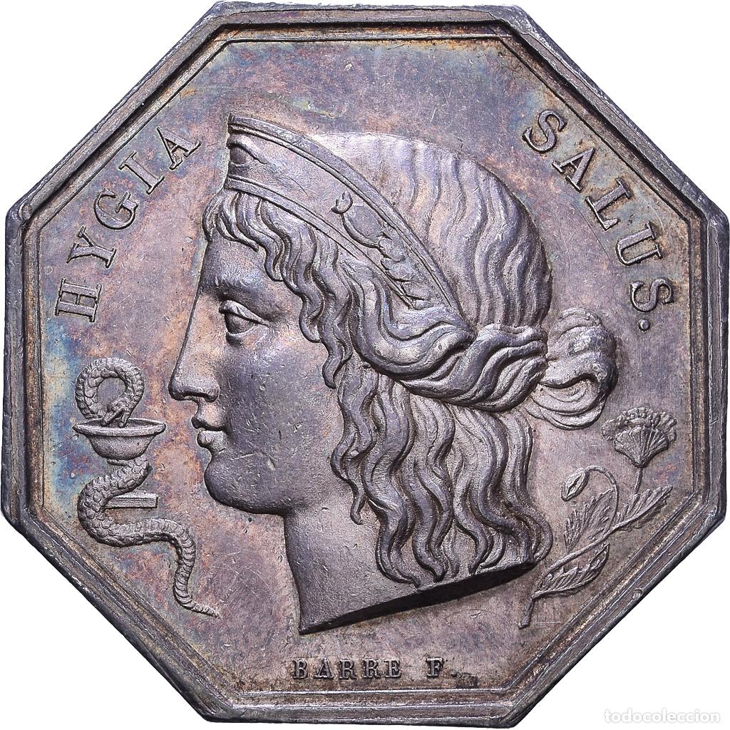 Medallas hist&oacute;ricas: [#1535071] Francia, zeton, Soci&eacute;t&eacute; pharmaceutiques, Paris, 1796, Plata, EBC