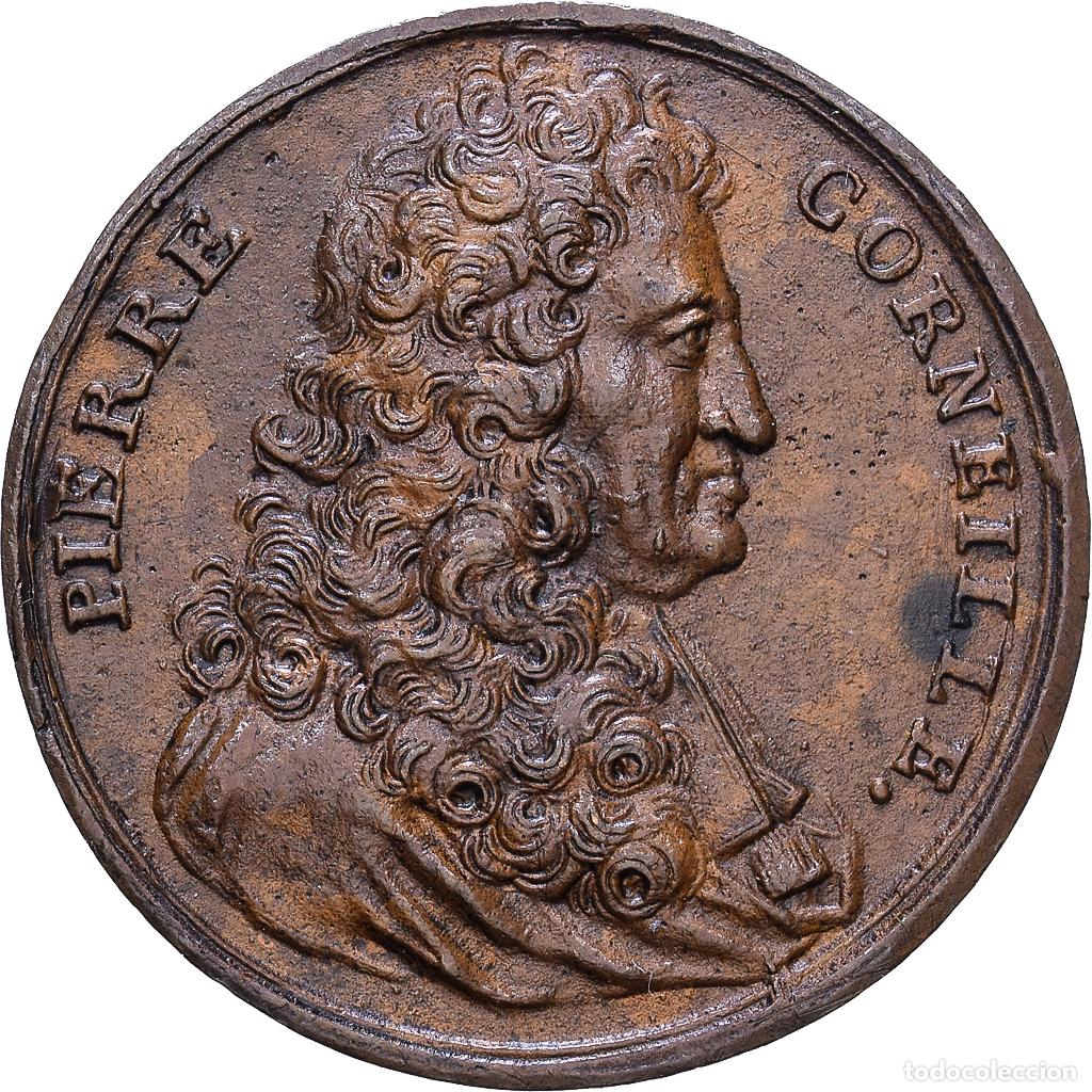 Medallas hist&oacute;ricas: [#1535103] Francia, zeton, Pierre Corneille, Cobre, Dassier, Les Hommes illustres, EBC