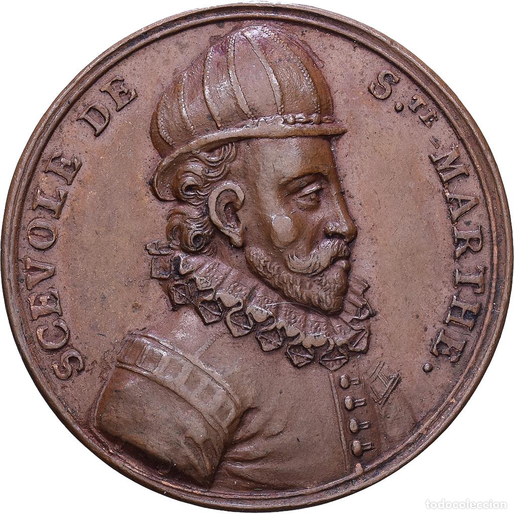 Medallas hist&oacute;ricas: [#1535096] Francia, zeton, Scevole de Sainte-Marthe, Cobre, Dassier, Les Hommes illustres