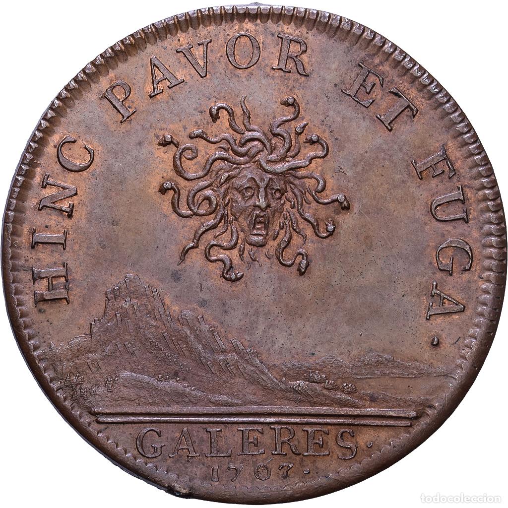 Medallas hist&oacute;ricas: [#1535060] Francia, zeton, Gal&egrave;res, Louis duc de Vend&ocirc;me, 1707, Bronce, SC